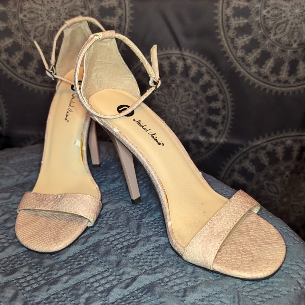 Nude Snake Print Heels